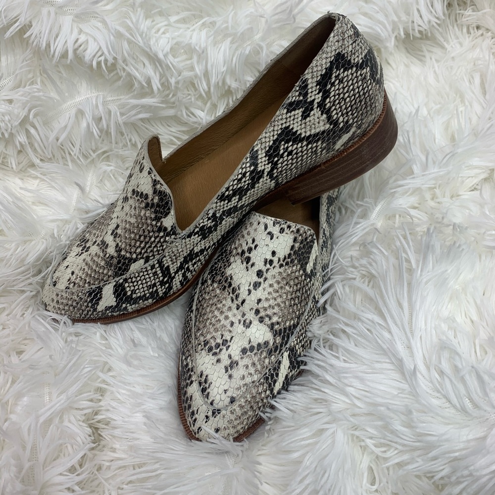 Snake skin loafers